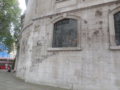 London BlitzSplitterskador på St. Clement Danes, centrala London