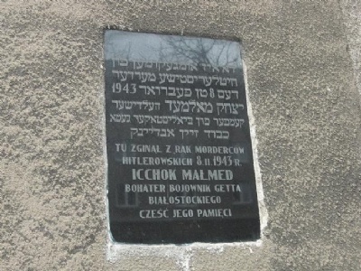 Bialystok ghettoMemorial tablet Jewish ghetto Council