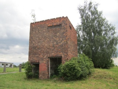 Auschwitz III – MonowitzVakttorn utanför Buna-Werke längs ul. Fabryczna