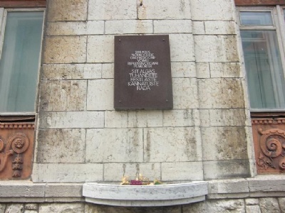 Tallinn KGB HQMemorial tablet on the facade