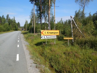 KrampenSign to both the site and the "Russian Stone" (Rysstenen)