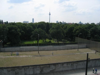 Berlin – Bernauer StrasseThe Wall with the death strip in the middle