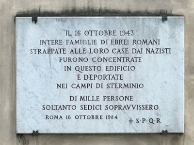 Rome GhettoMemorial tablet at the Military School