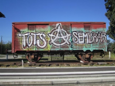 Le VernetKlotter/vandalisering på godsvagnen (2011).