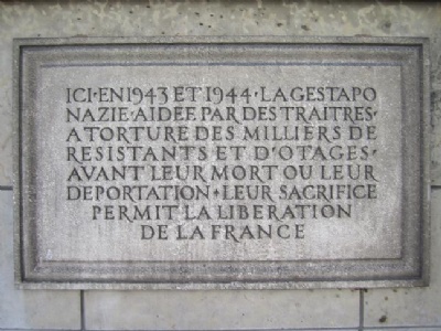 Lyon Gestapo HQMemorial tablet