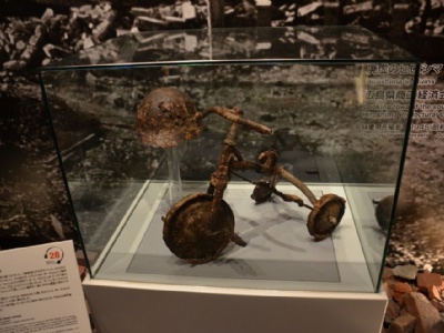 HiroshimaA burned out Tricycle in the museum