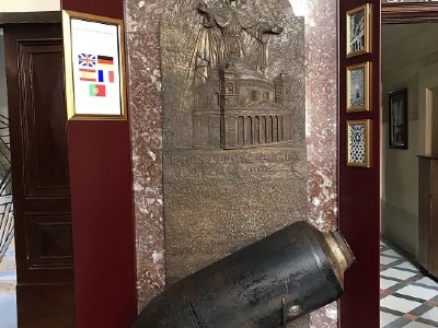 MaltaReplica of a german bomb, Mosta Cathedral
