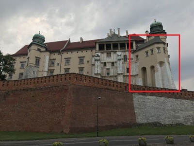 Krakow – WawelKurza stopa är det som ligger inom rektangeln