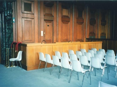 Nuremberg - Justice PalaceThe Accused bench in room 600