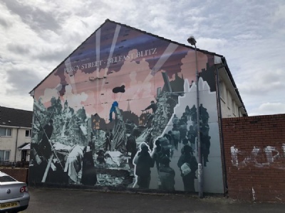 Belfast BlitzVäggmålning på Percy Street